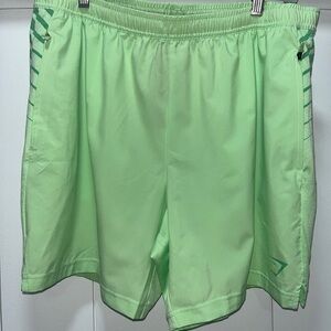 Gymshark Mens Size XXL Sport Stripe 7" Shorts Bali Green Activewear. NWOT